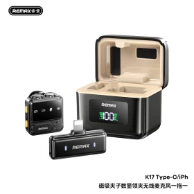 Magnetic lavalier digital display wireless  microphone 1 in 1 K17