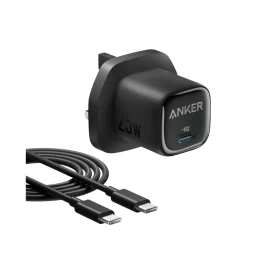 Anker Charger  (25W, Compact) with USB-C cable- Black